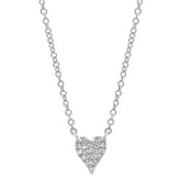 0.05ct 14k White Gold Diamond Pave Heart Necklace